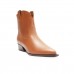 Bota Arezzo Western Cano Curto Feminina Marrom