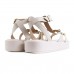 Sandália Beira Rio Plataforma Pedraria Feminina Off White