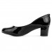 Scarpin Beira Rio Casual Salto Bloco Verniz Feminino Preto / Preto