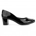 Scarpin Beira Rio Casual Salto Bloco Verniz Feminino Preto / Preto