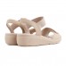 Sandália Comfortflex Anabela Feminina Creme / Bege