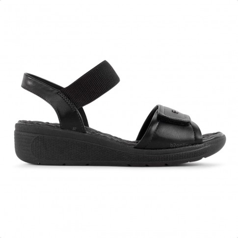 Sandália Comfortflex Anabela Feminina Preto / Preto