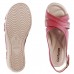 Sandália Comfortflex Anabela Fivela Feminina Vermelho / Bege