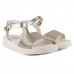 Sandália Comfortflex Com Fivela Feminina Off White / Dourado