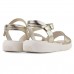 Sandália Comfortflex Com Fivela Feminina Off White / Dourado