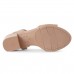 Sandália Comfortflex Salto Bloco Médio Feminina Nude / Dourado