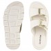 Sandália Comfortflex Slide Com Fivela Dupla Feminina Off White / Dourado