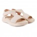 Sandália Comfortflex Tiras Plataforma Feminina Nude / Nude