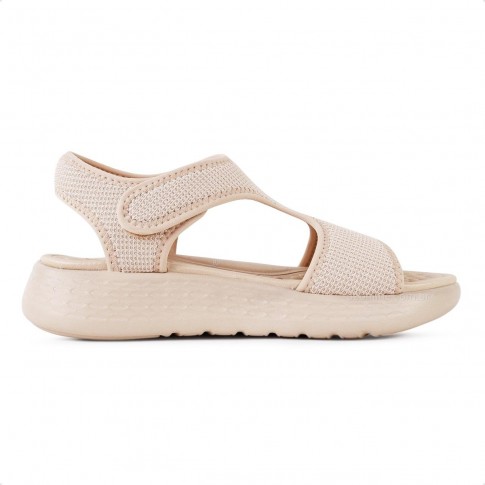 Sandália Comfortflex Tiras Plataforma Feminina Nude / Nude