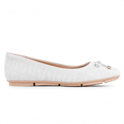 Sapatilha Comfortflex Laço Feminina Off White / Branco