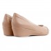 Sapato Comfortflex Peep Toe Feminino Nude / Nude