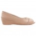 Sapato Comfortflex Peep Toe Feminino Nude / Nude