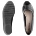 Sapato Comfortflex Peep Toe Feminino Preto / Preto