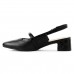 Sapato Comfortflex Slingback Tira Feminino Preto / Dourado