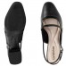 Sapato Comfortflex Slingback Tira Feminino Preto / Dourado