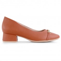 Scarpin Comfortflex Fivela Feminino Terracota