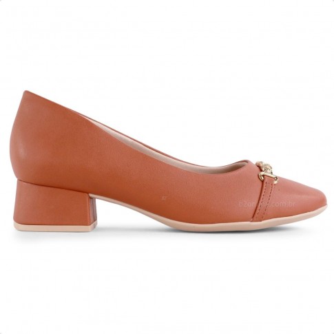 Scarpin Comfortflex Fivela Feminino Terracota