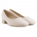 Scarpin Comfortflex Salto Bloco Feminino Off White / Bege