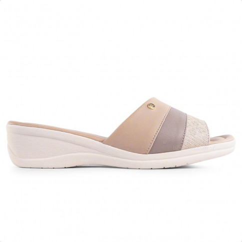 Tamanco Comfortflex Casual Feminino Creme / Bege