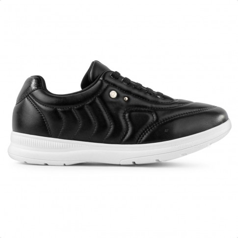 Tênis Comfortflex Casual Feminino Preto /Branco