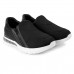 Tênis Comfortflex Slip On Zíper Feminino Preto / Branco