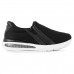 Tênis Comfortflex Slip On Zíper Feminino Preto / Branco