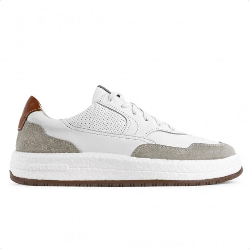 Sapatênis Democrata Denim Drake Pulse Masculino Branco / Cinza