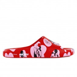 Chinleo Slide Melissa Free Print Mickey and Friends Feminino Vermelho / Rosa