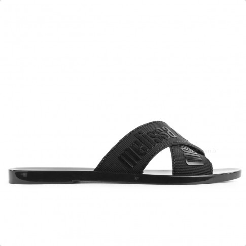 Sandália Rasteira Melissa M-Lover Slide Feminina Preto