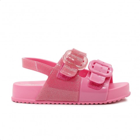 Sandália Mini Melissa Cozy Slide Baby Rosa / Rosa