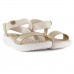 Sandália Modare Flatform Feminina Creme / Dourado