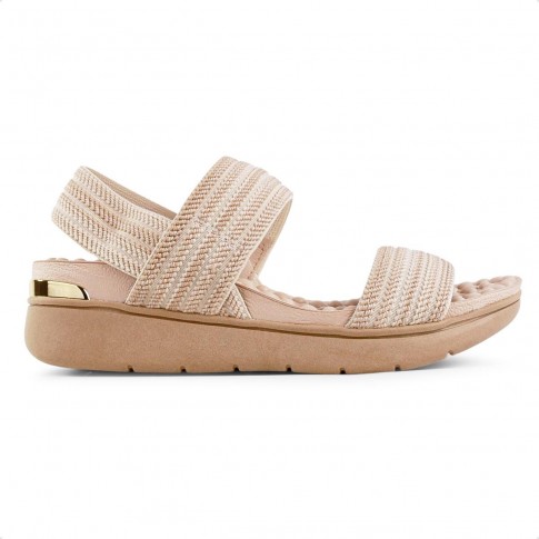 Sandália Modare Flatform Lisa Enfeite Creme / Bege