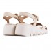 Sandália Modare Salto Plataforma Fivela Feminina Creme / Creme