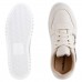 Tênis Casual Moleca  Cadarço Strass Feminino Bege / Branco