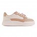 Tênis Moleca Casual Cadarço Feminino Off White / Bege