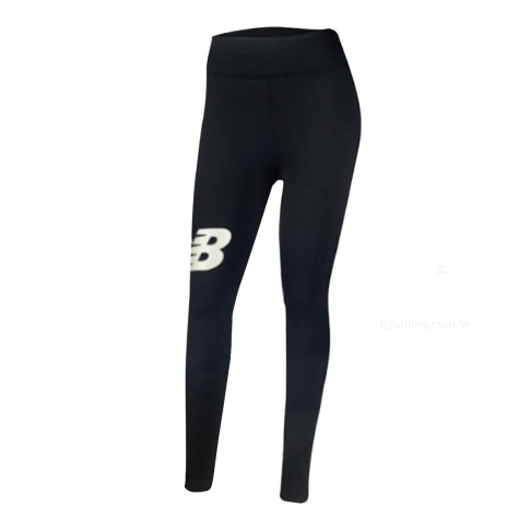 Calça Legging New Balance Logo Accelerate Preto / Branco