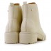 Bota Coturno Ramarim  Tratorada Cano Médio Feminina Creme / Creme