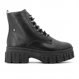 Bota Coturno Ramarim Zíper Tratorada Feminina Preto / Preto