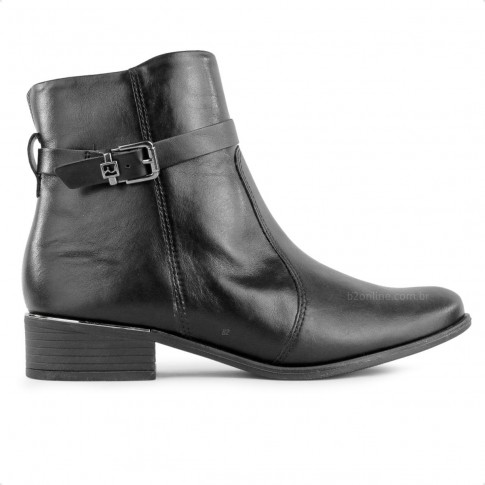 Bota Ramarim Cano Curto Fivela Feminina Preto