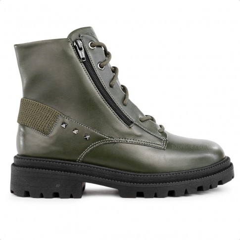 Bota Ramarim Coturno Tratorada Ziper Feminina Verde / Preto