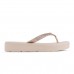 Chinelo Ramarim Plataforma Feminino Bege / Bege