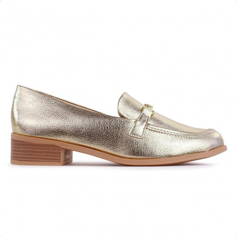 Mocassim Ramarim Casual Feminino Dourado