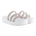 Sandalia Ramarim Papete Strass Feminino Branco / Prata