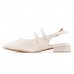 Sapato Ramarim Slingback Salto Baixo Feminino Bege