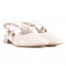 Sapato Ramarim Slingback Salto Baixo Feminino Bege