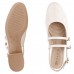 Sapato Ramarim Slingback Salto Baixo Feminino Bege