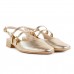 Sapato Ramarim Slingback Salto Baixo Feminino Dourado