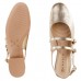 Sapato Ramarim Slingback Salto Baixo Feminino Dourado