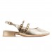 Sapato Ramarim Slingback Salto Baixo Feminino Dourado