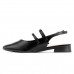 Sapato Ramarim Slingback Salto Baixo Feminino Preto / Prata